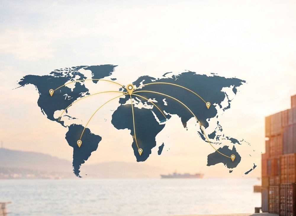 Lumada global export – world map of candle exports to over 15 countries on 5 continents
